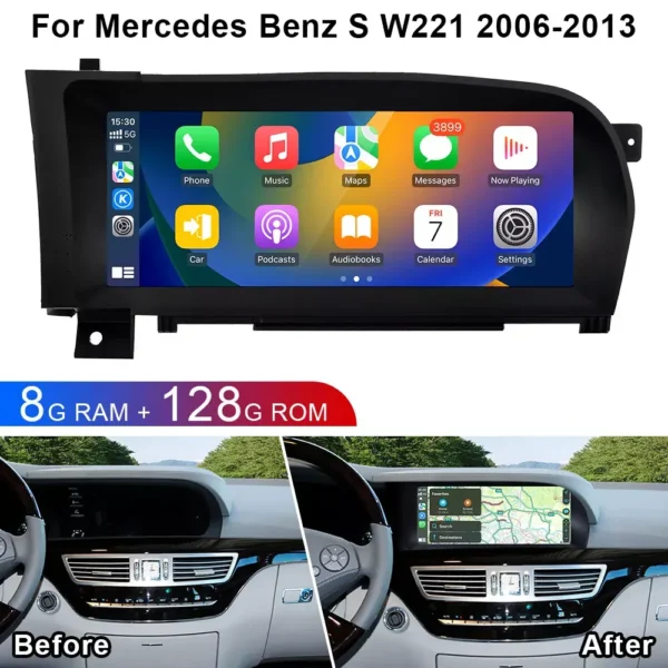 شاشة مرسيدس W221 اندرويد 10.25 بوصة