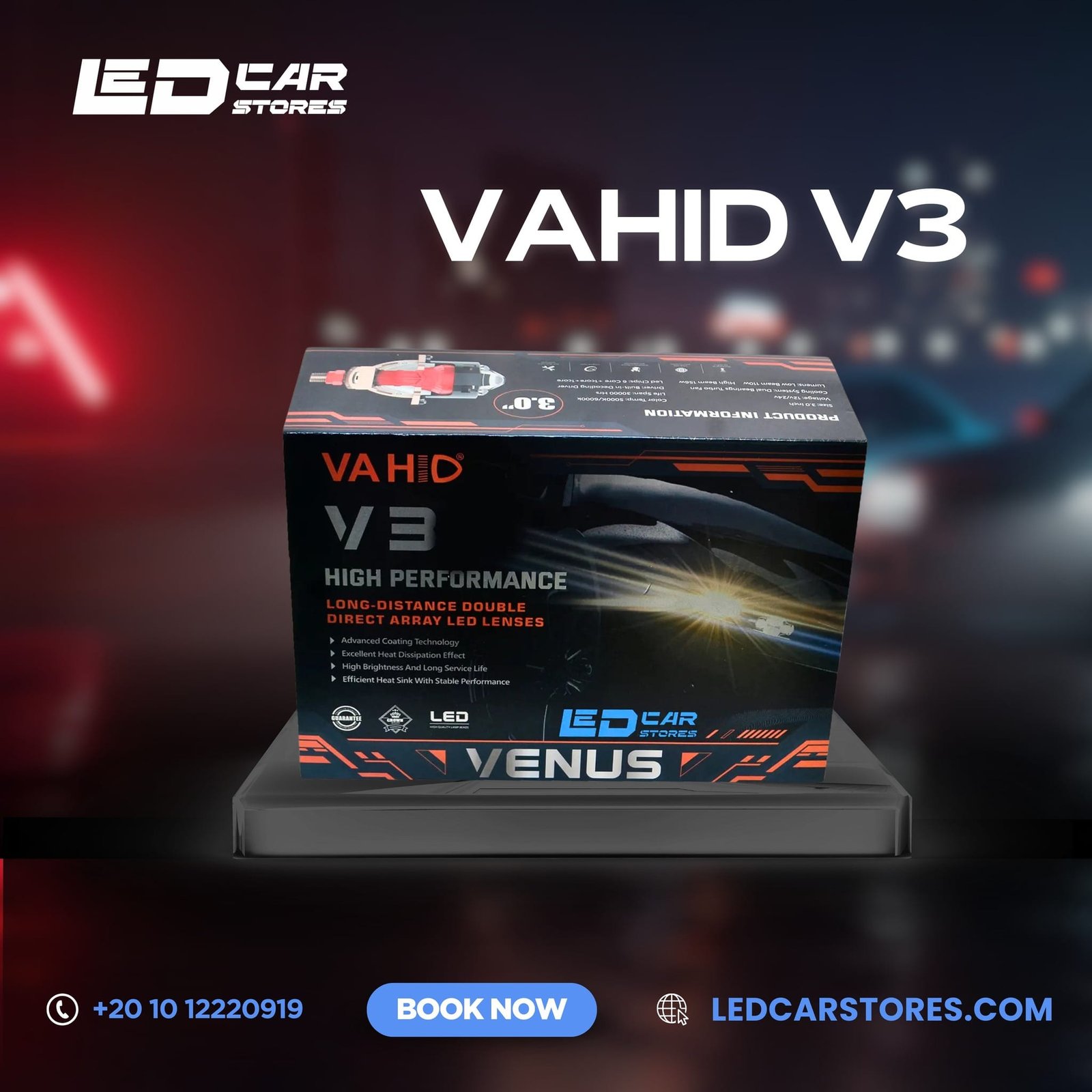 عدسة بروجيكتور LED للسيارات VAHID V3 3.0 inch​