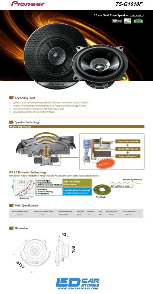 Pioneer TS-G1010F - 10 CM 190W 2 TS G1010F 5