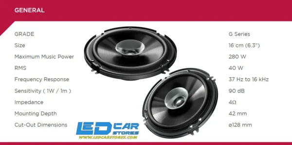 Pioneer speaker TS-G1610F-2 - 16 CM  280W