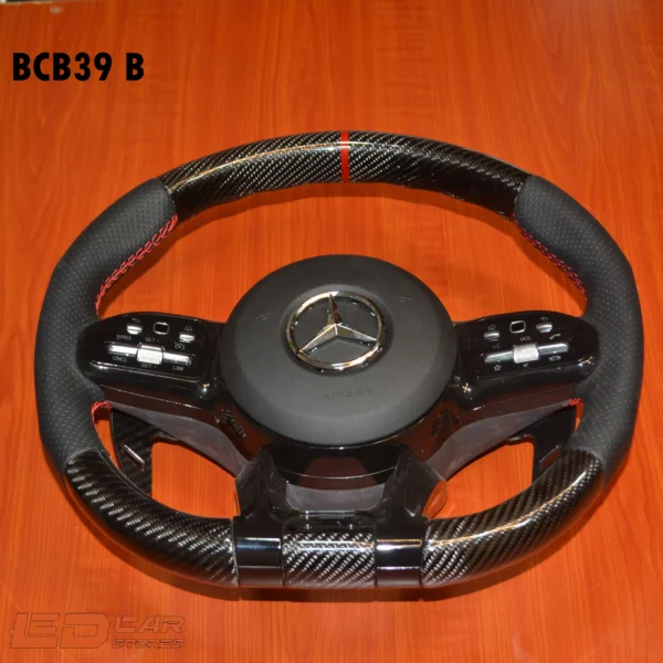 طارة Amg Carbon خياطة حمراء قلب بلاك