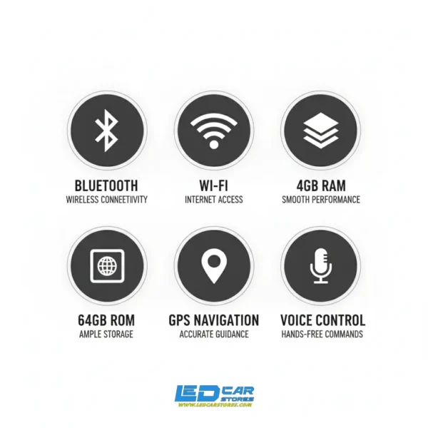 Jeep KK Android-Bildschirm KK RAM, 64 GB ROM, GPS شاشة اندرويد جيب KK 7 بوصة T133 4GB RAM، 64GB ROM، GPS